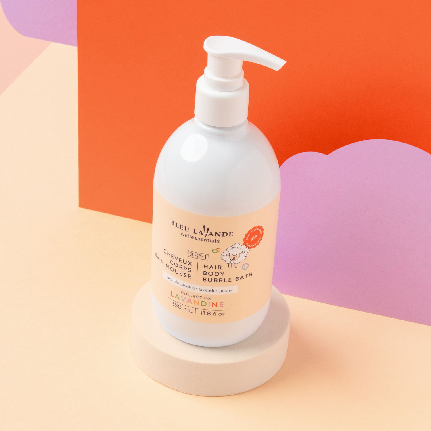 3 en 1 cheveux, corps, bain mousse pour bébé de la collection Lavandine