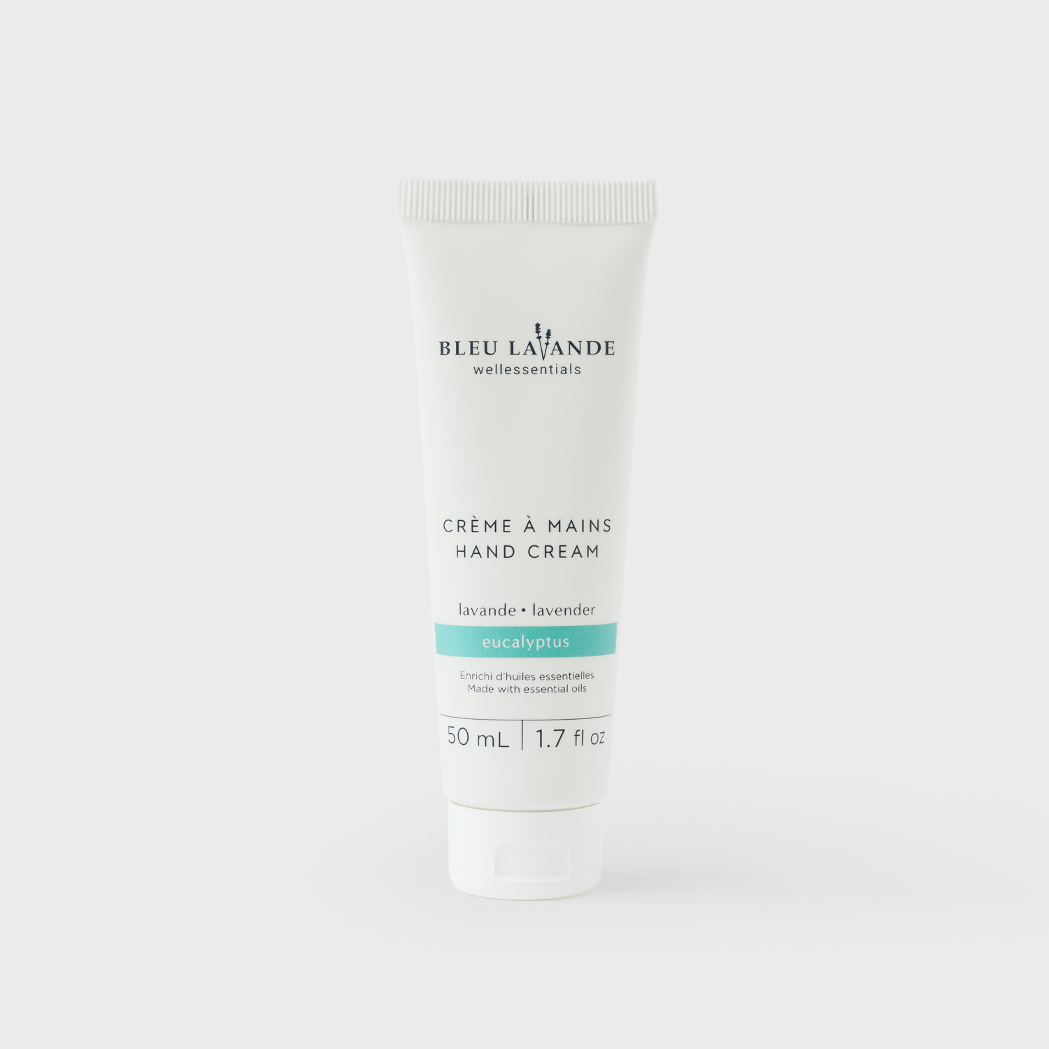 Crème pour les mains enrichie d'huiles essentielles pures d'eucalyptus et de lavande fine