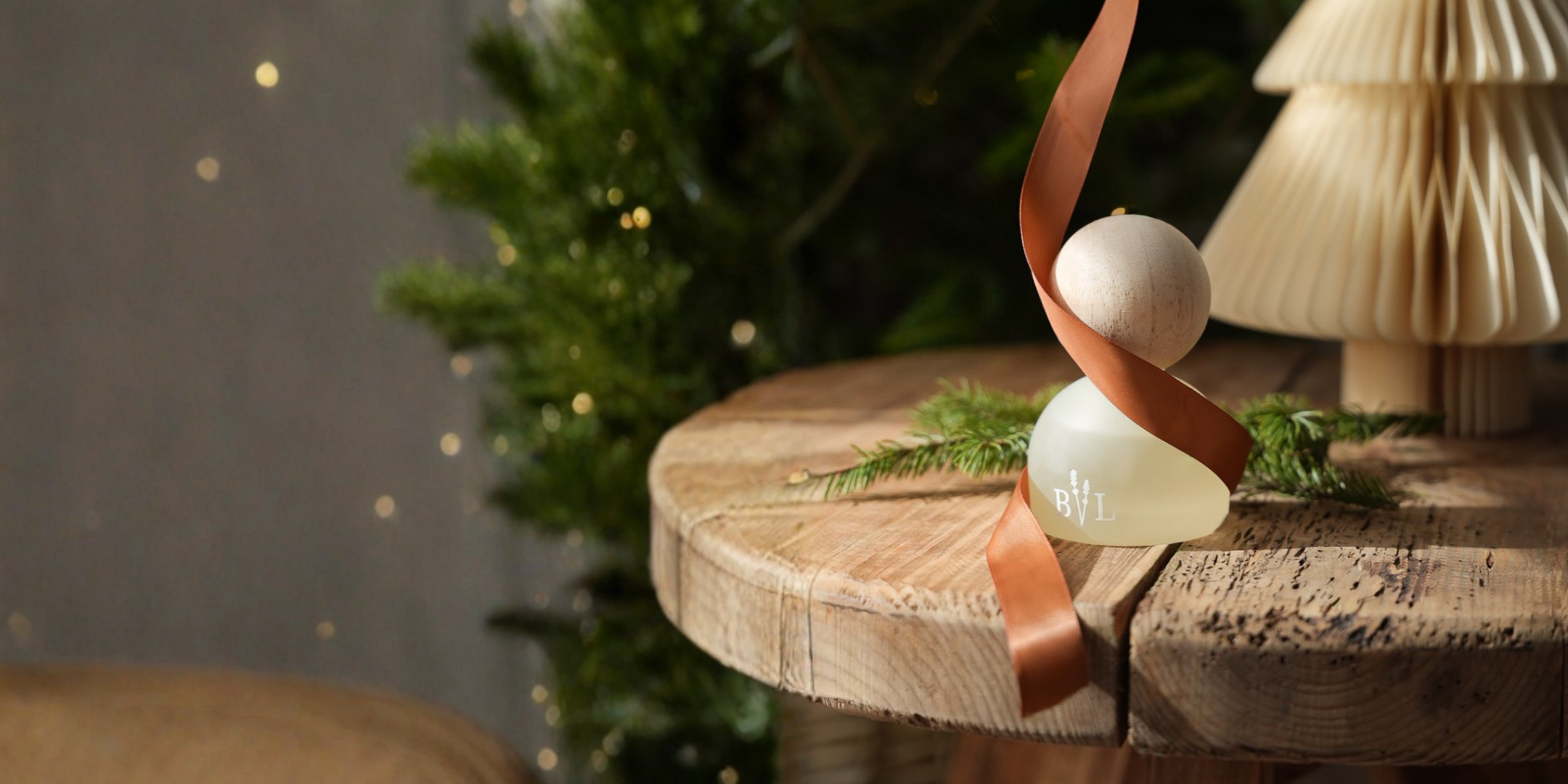 Diffuseur à bouchon de bois naturel de Bleu Lavande à offrir durant le temps des fêtes