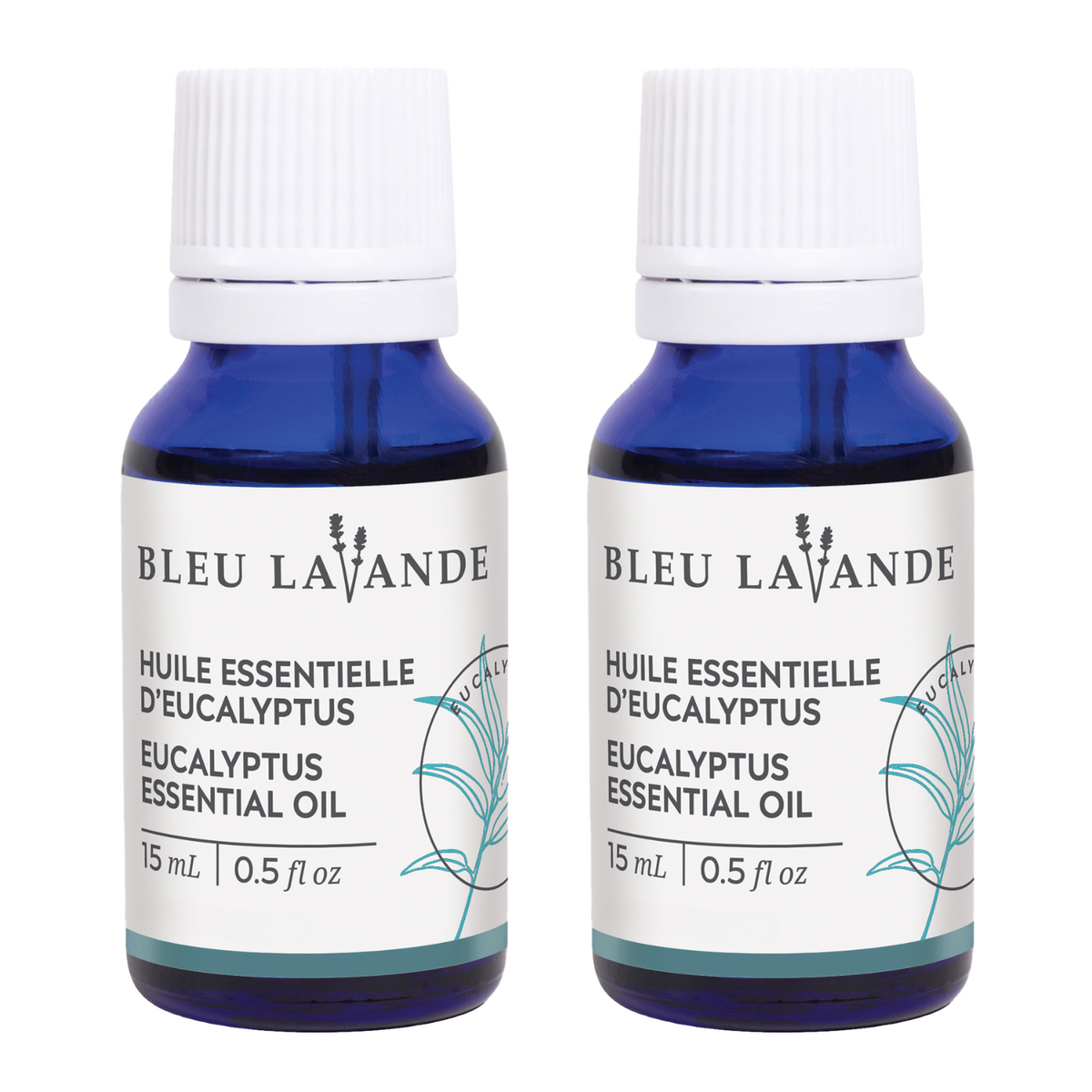 Duo d'huiles essentielles d'eucalyptus 100% pure de Bleu Lavande