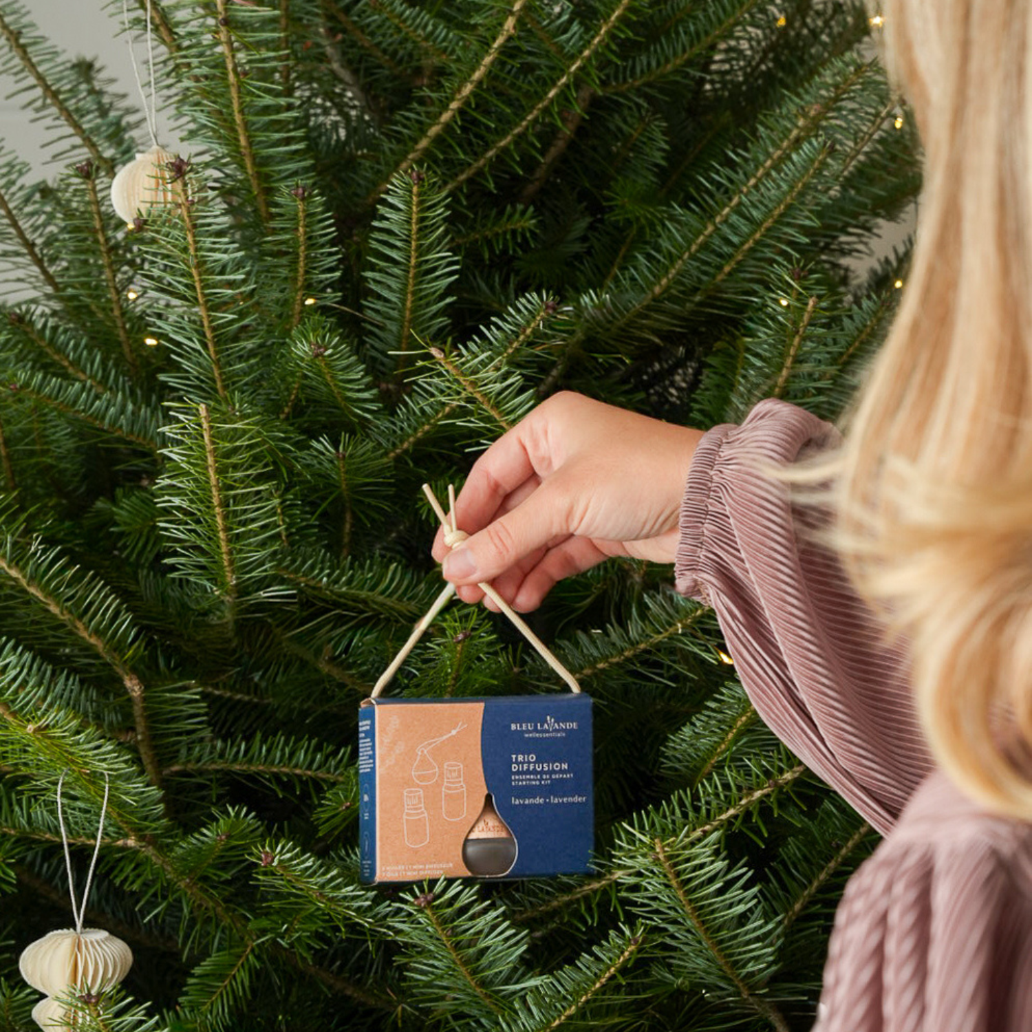 Cadeau à accrocher dans le sapin de Noël à la lavande pure