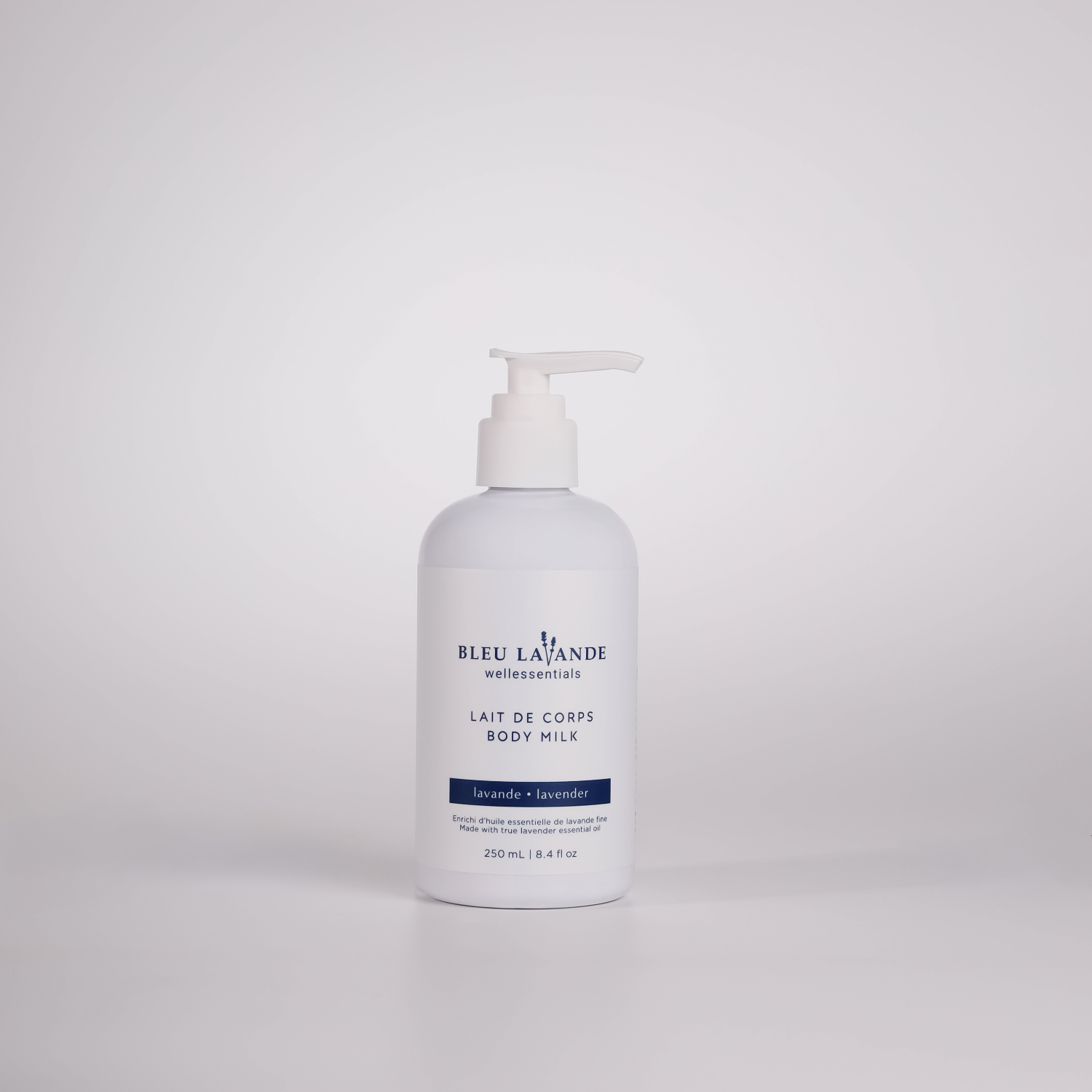 Lait corporel enrichi d'huile essentielle de lavande fine certifiée ISO 3515