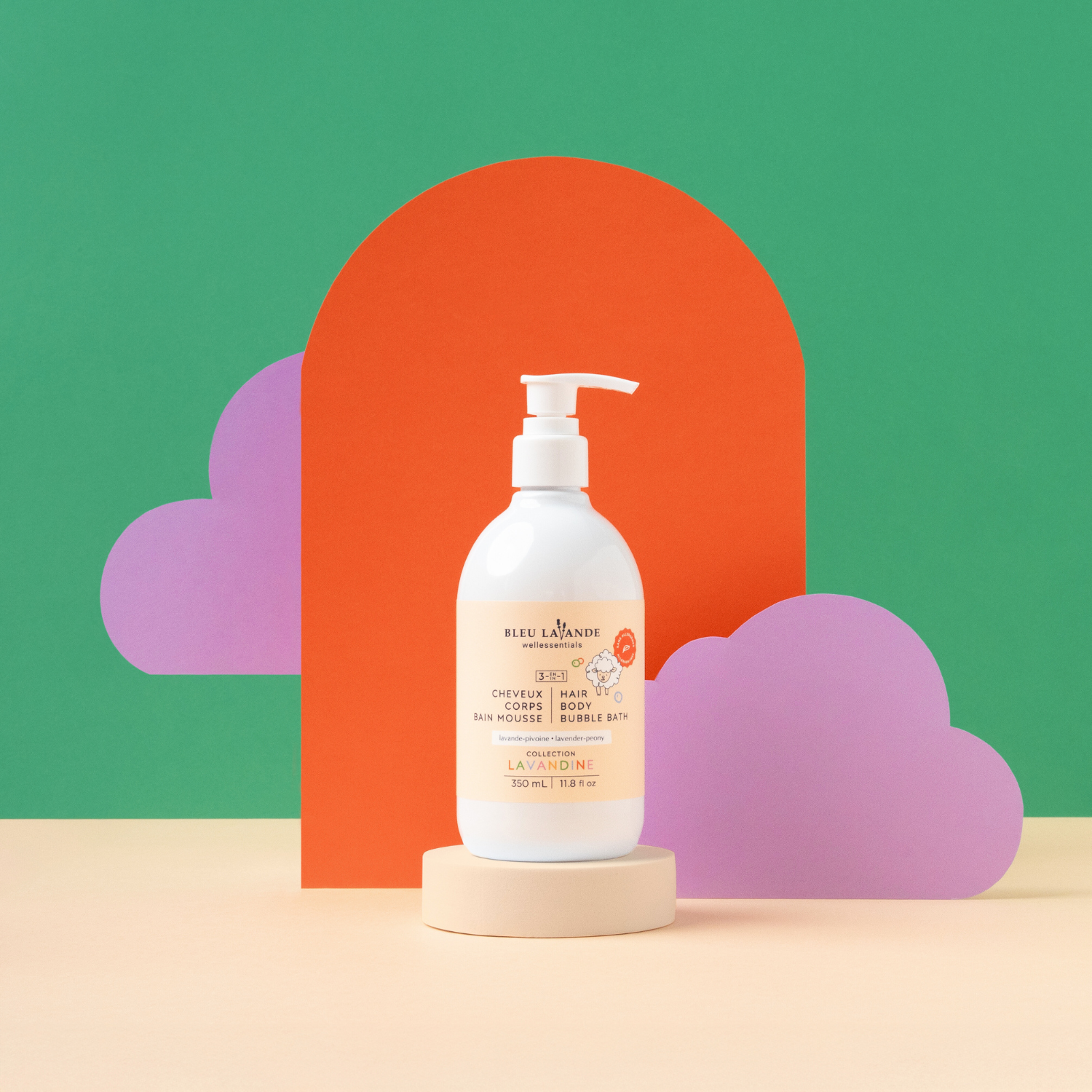 3 en 1 cheveux, corps, bain mousse pour bébé de Bleu Lavande