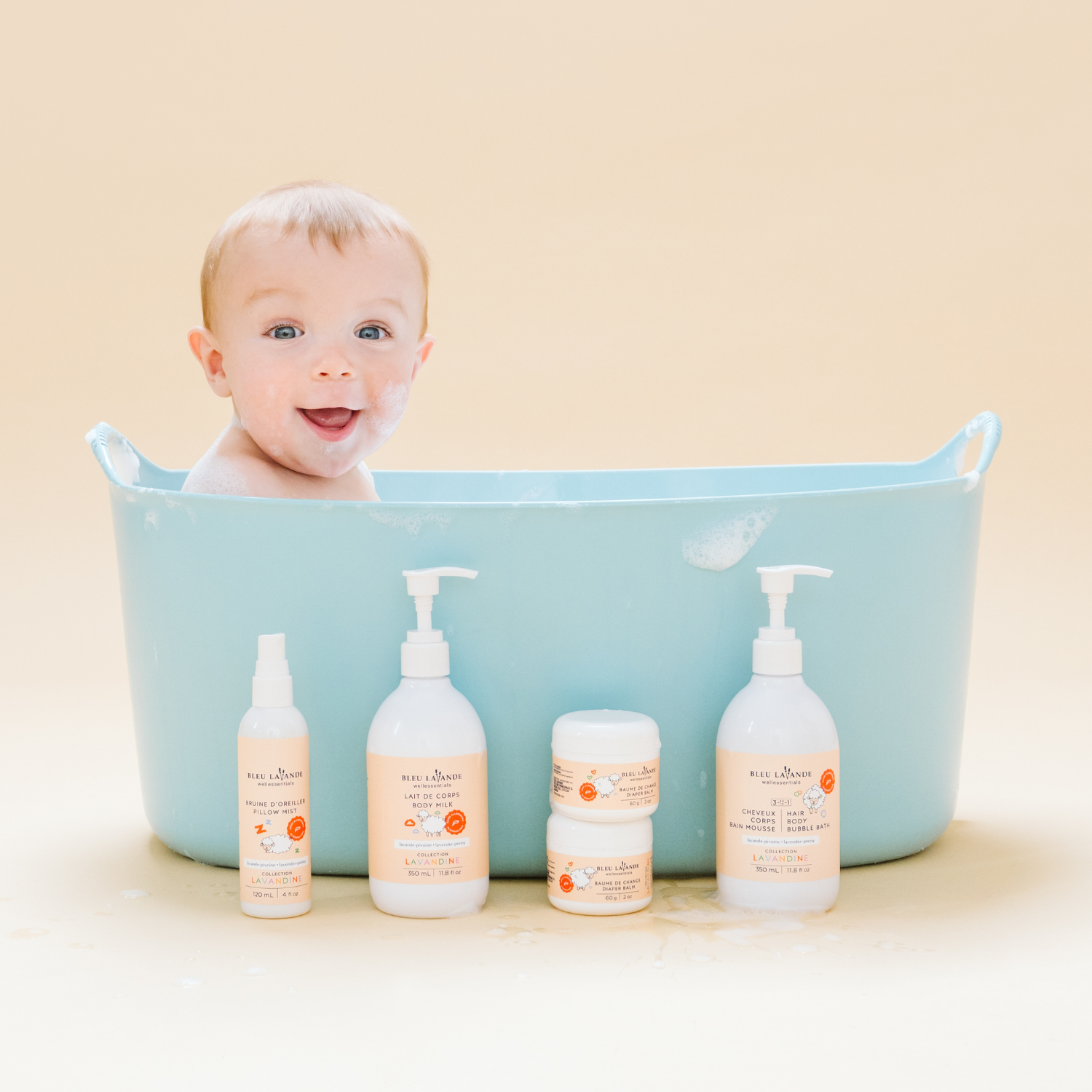 Routine bain et dodo pour bébé avec la collection Lavandine de Bleu Lavande