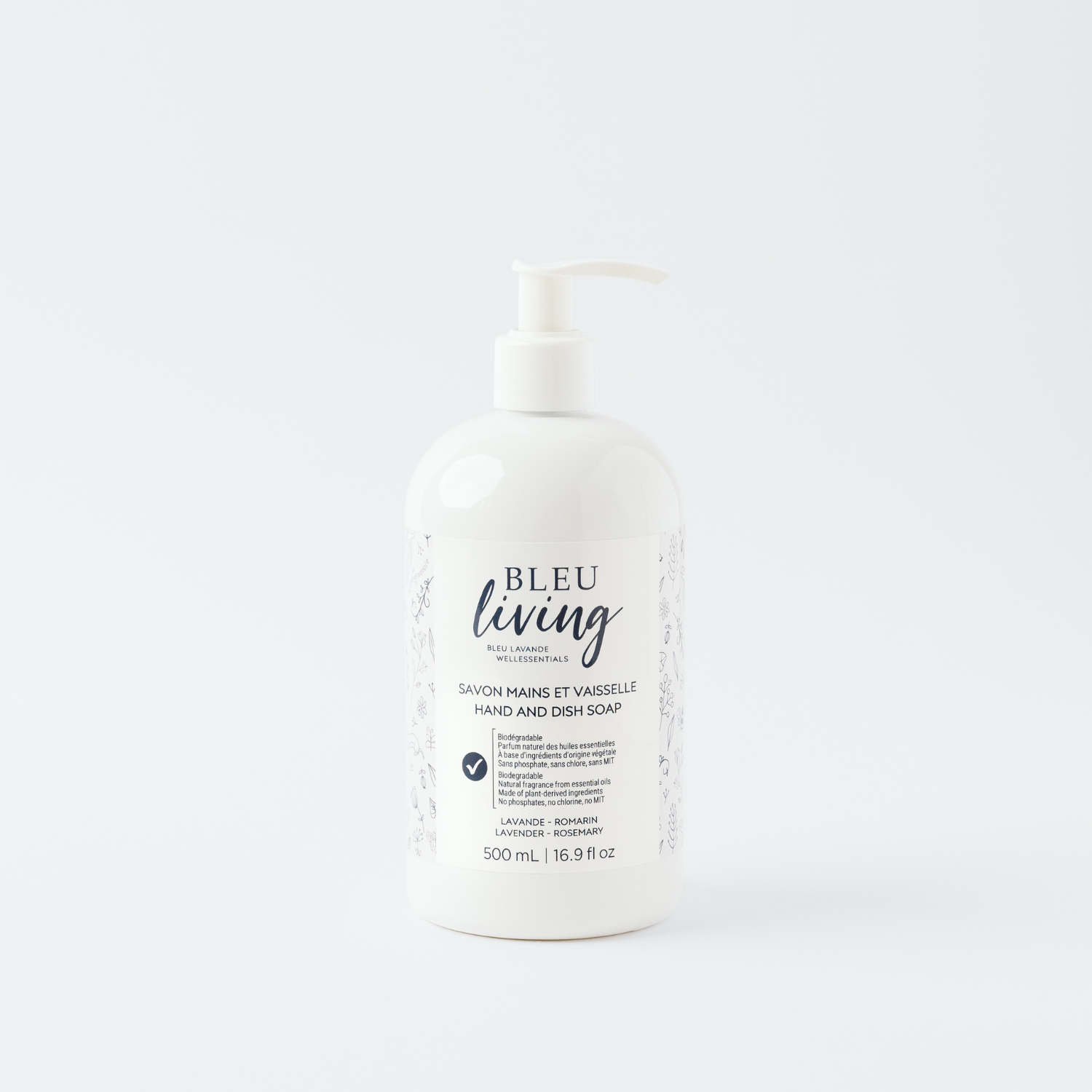 Savon mains et vaisselle lavande-romarin Bleu Living de Bleu Lavande