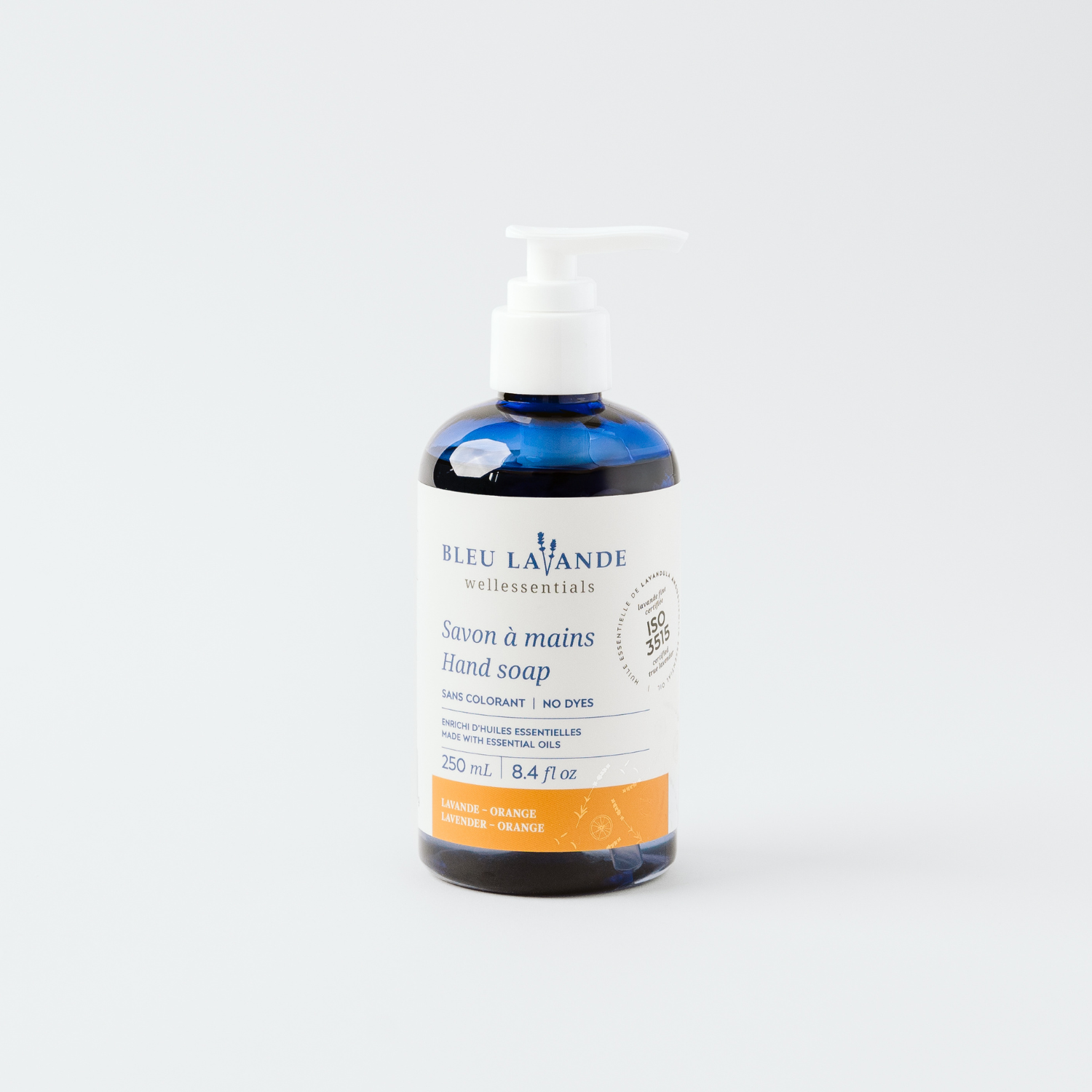 Savon pour les mains enrichi d'huiles essentielles de lavande et d'orange douce