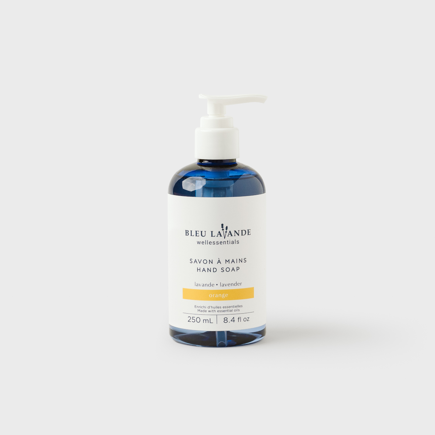 Savon pour les mains enrichi d'huiles essentielles de lavande et d'orange douce