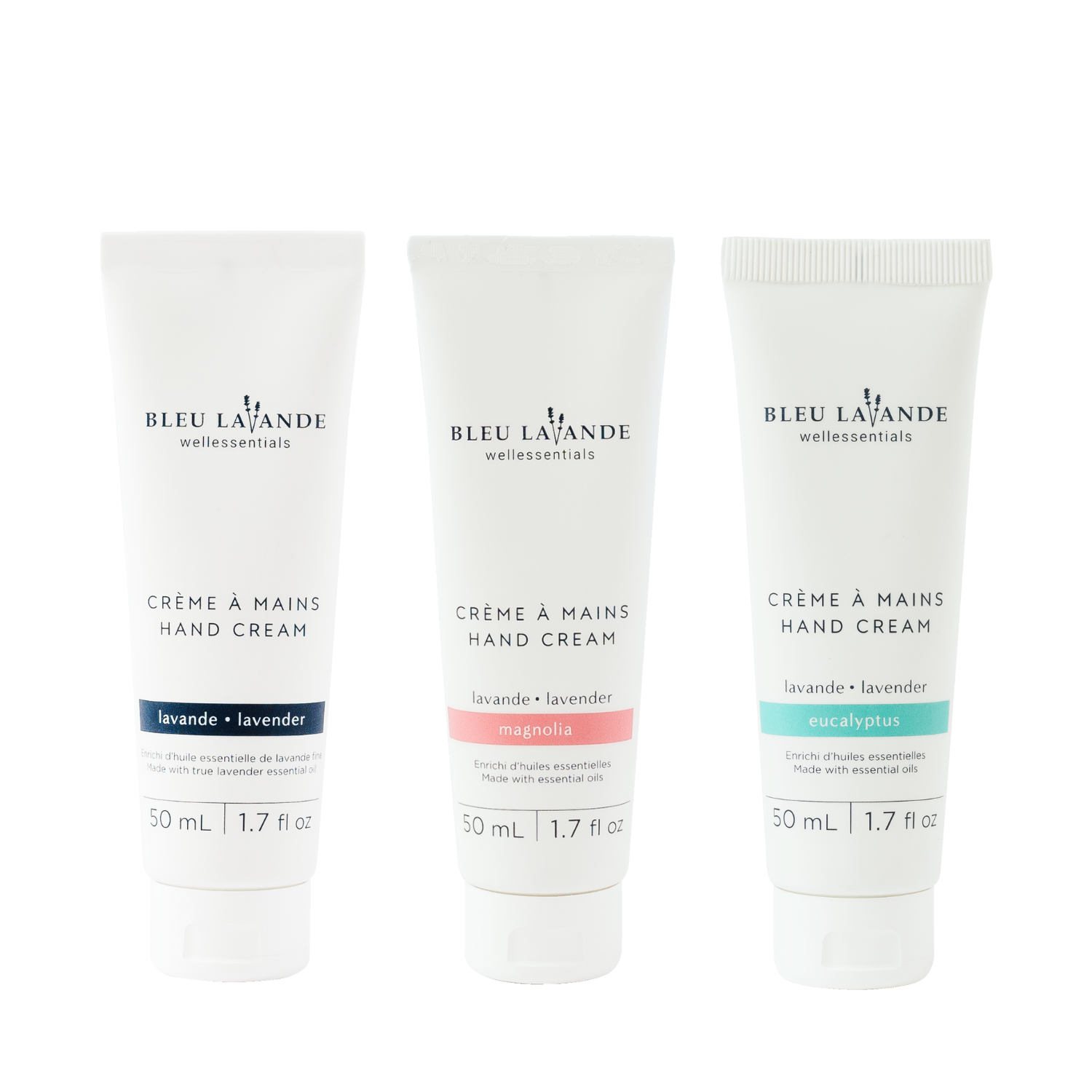 Trio de crèmes à mains enrichies d'huile essentielle de lavande fine certifiée