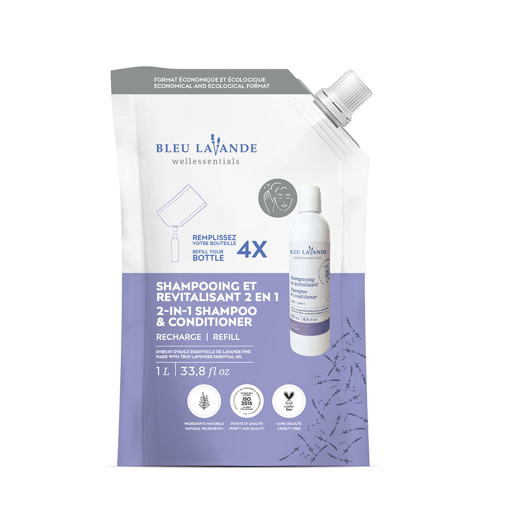 La recharge de shampooing et revitalisant lavande de 1L