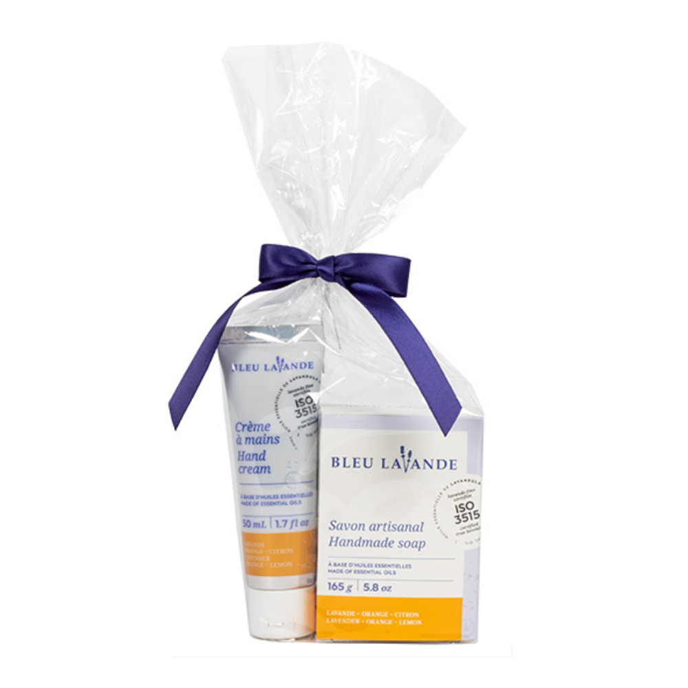 Savon artisanal lavande-orange - 165 g Crème à mains lavande-orange - 50 ml