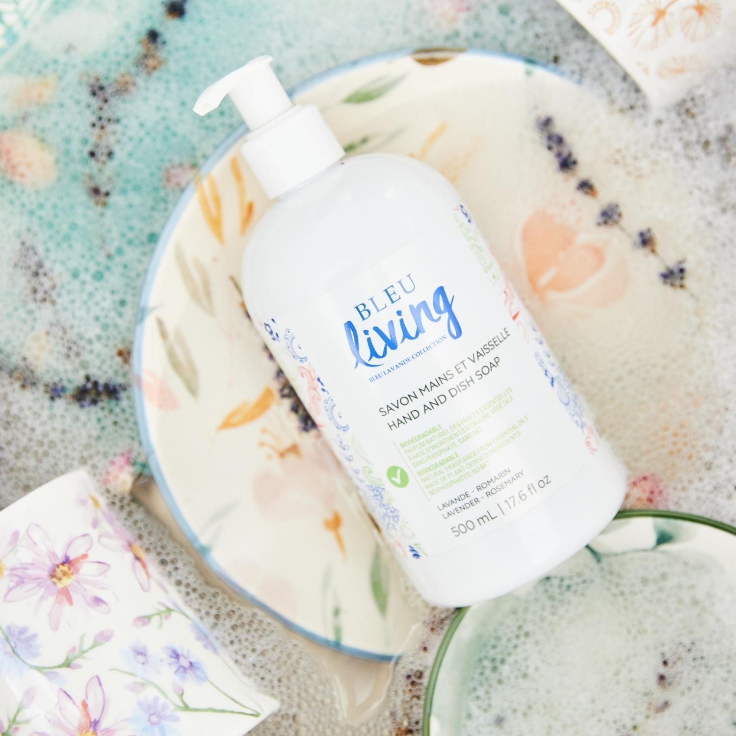Le savon mains et vaisselle lavande-romarin Bleu Living 500 ml