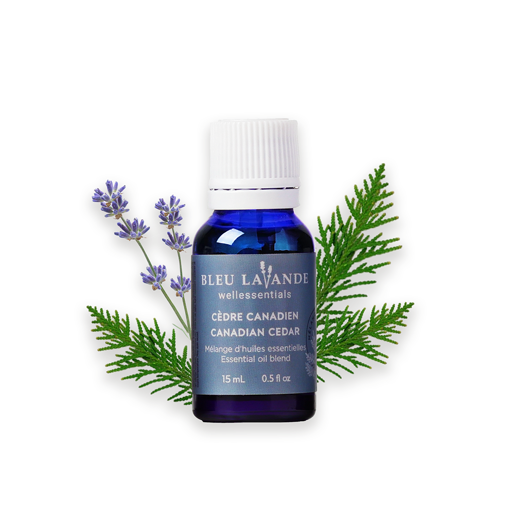 Cèdre canadien : Mélange d'huiles essentielles de cèdre et lavande.
