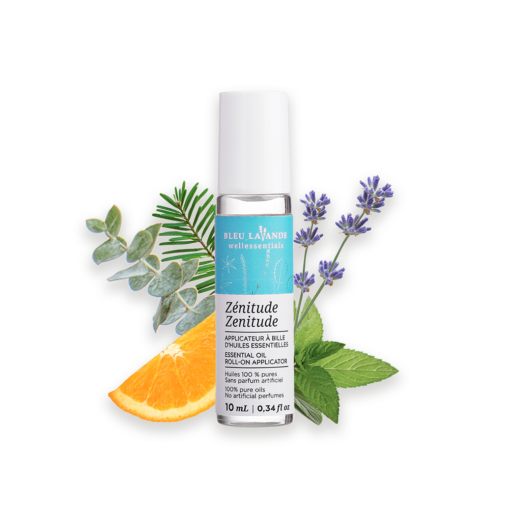 Applicateurs à bille d'huiles essentielles de lavande, de menthe verte, pin sylvestre et ylang-ylang 