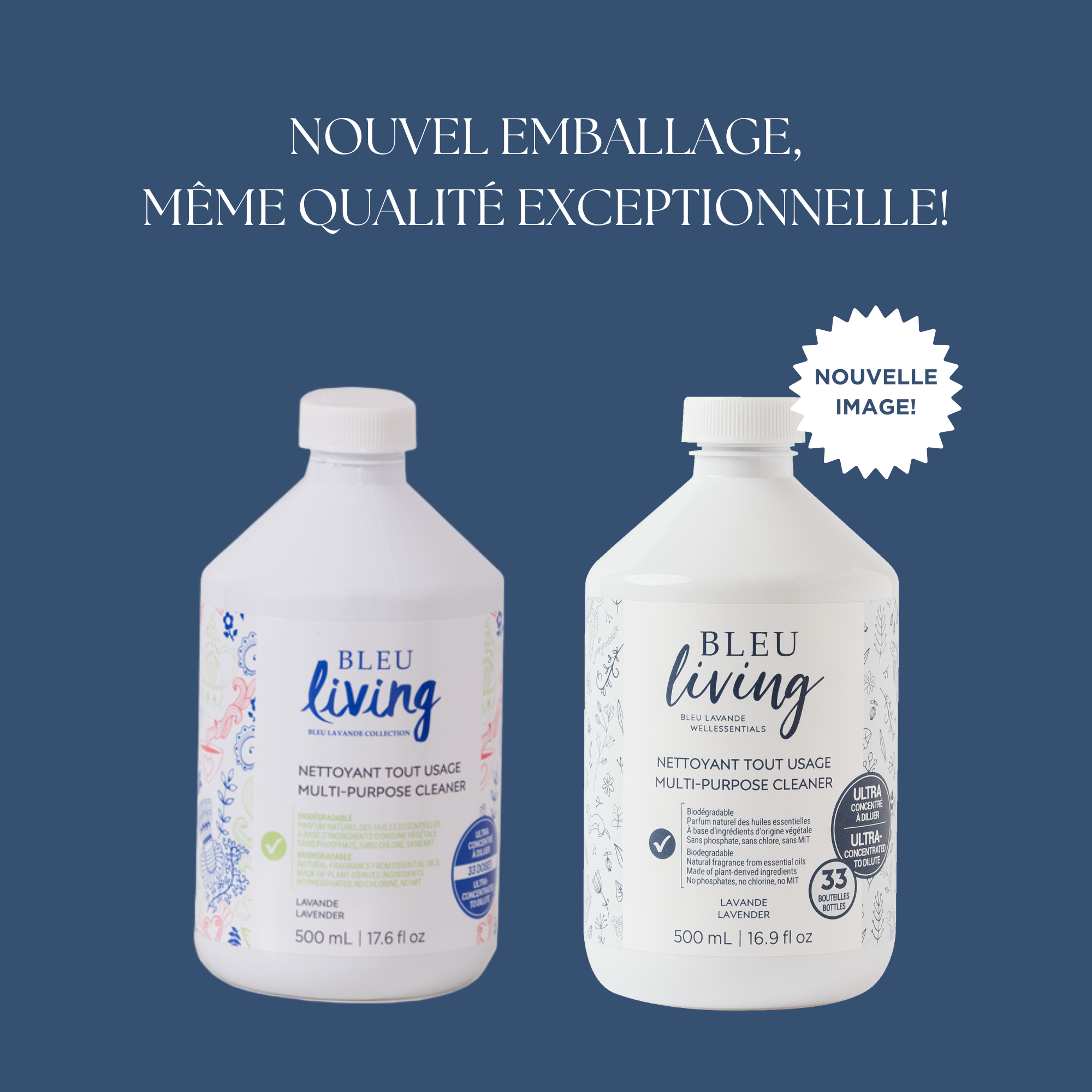 Nouvel emballage du nettoyant multi usage concentré de Bleu Lavande