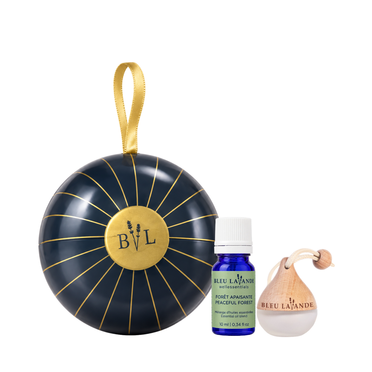 Boule de Noël bleu marin - Coffret Diffusion des fêtes de Bleu Lavande