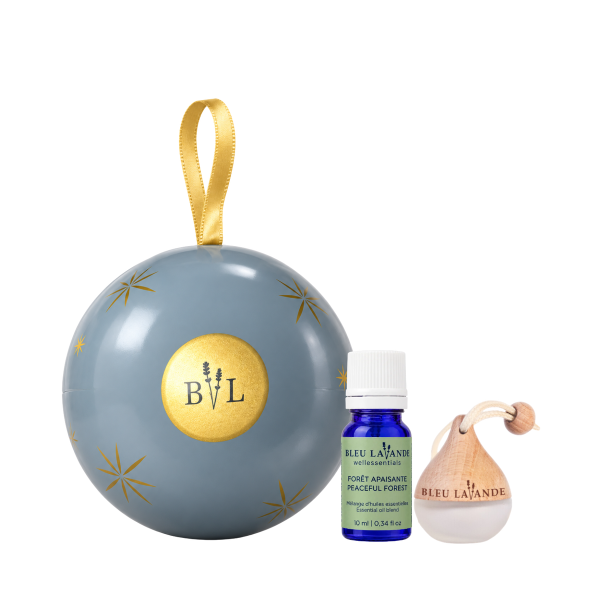 Boule de Noël bleu pâle - Coffret Diffusion des fêtes de Bleu Lavande