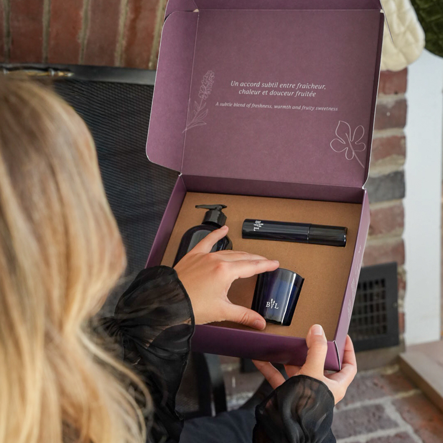 Coffret-cadeau de produits parfumés à la lavande, boisé et figue pour une atmosphère enveloppante