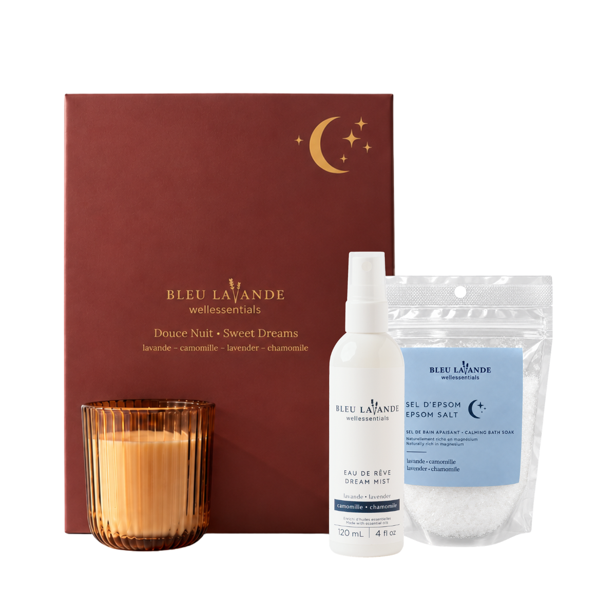 Coffret Douce nuit de Bleu Lavande aux huiles essentielles de lavande et de camomille