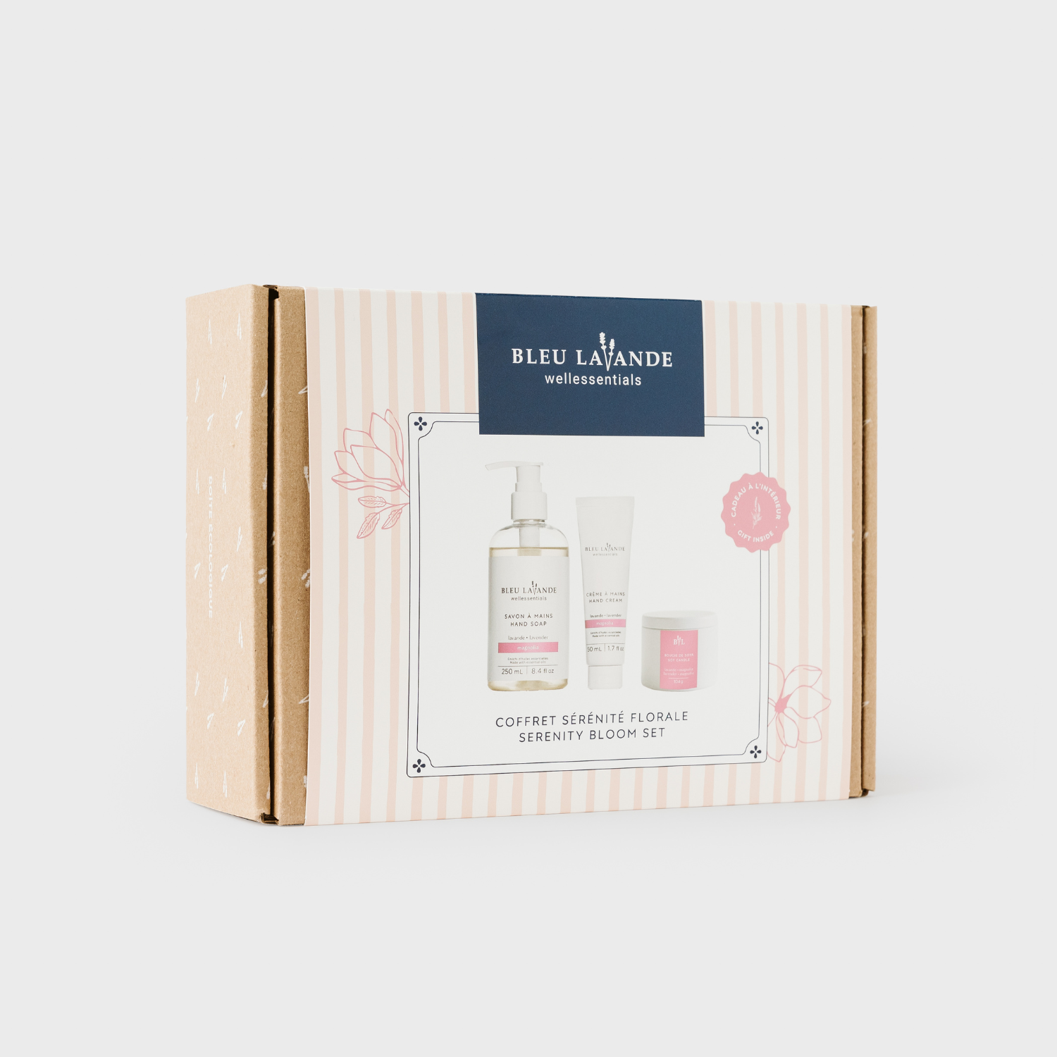 Coffret savon, crème à mains et bougie lavande-magnolia