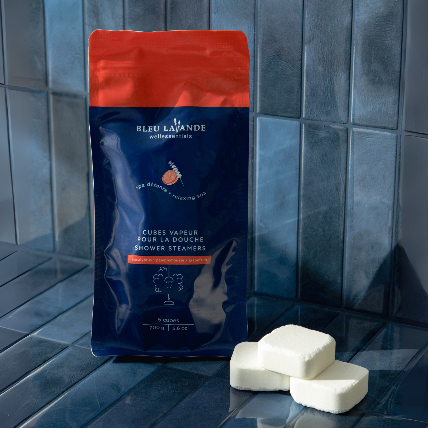 Cubes vapeur de douche Spa détente de Bleu Lavande