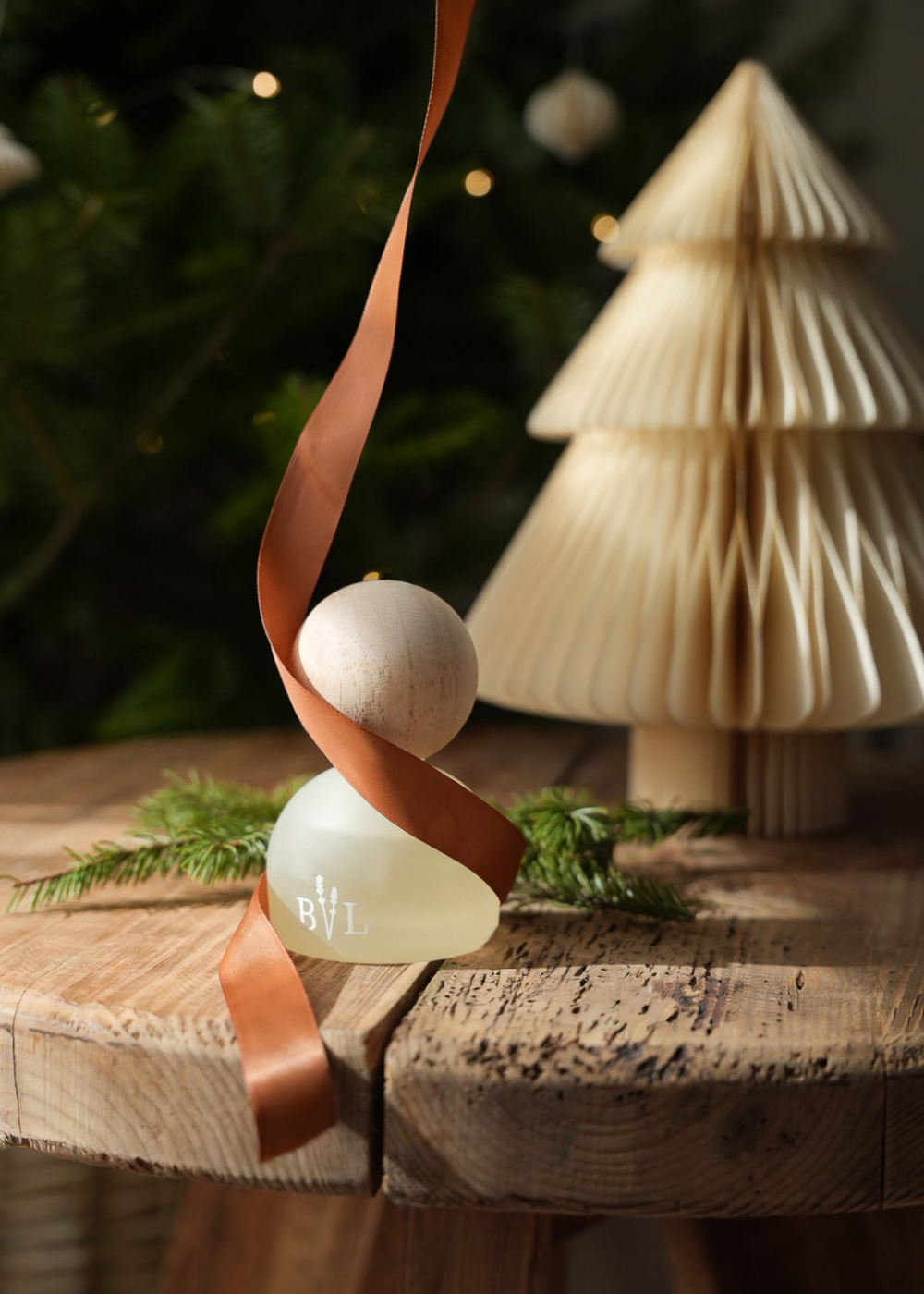 Diffuseur à bouchon de bois naturel de Bleu Lavande à offrir en cadeau