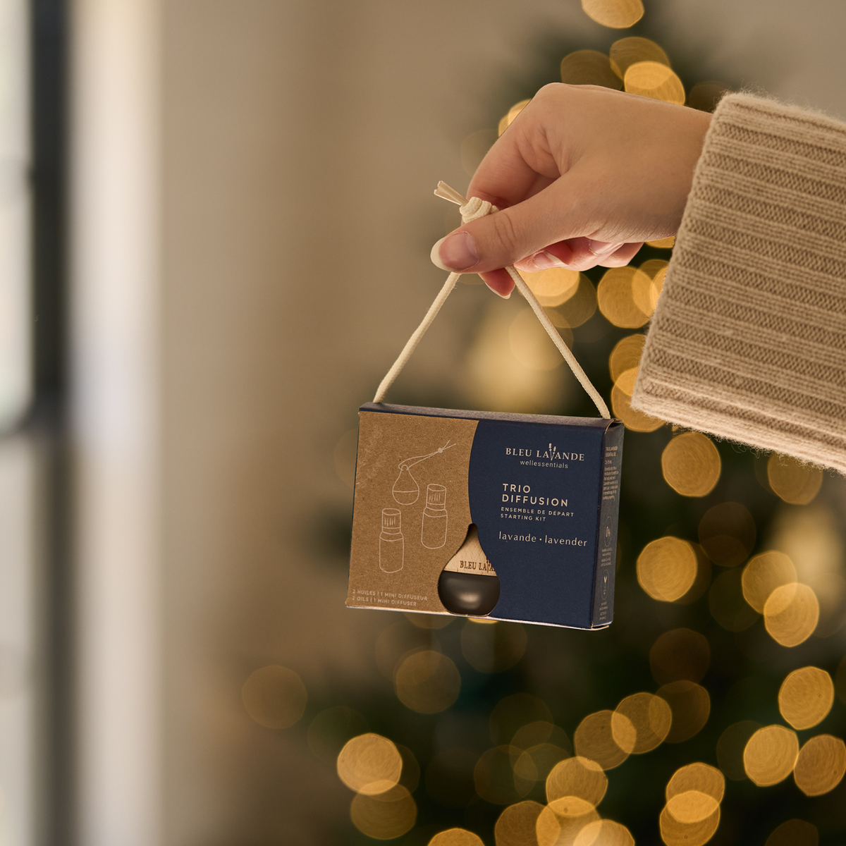 Ensemble-cadeau trio diffusion lavande à accrocher dans le sapin de Noël