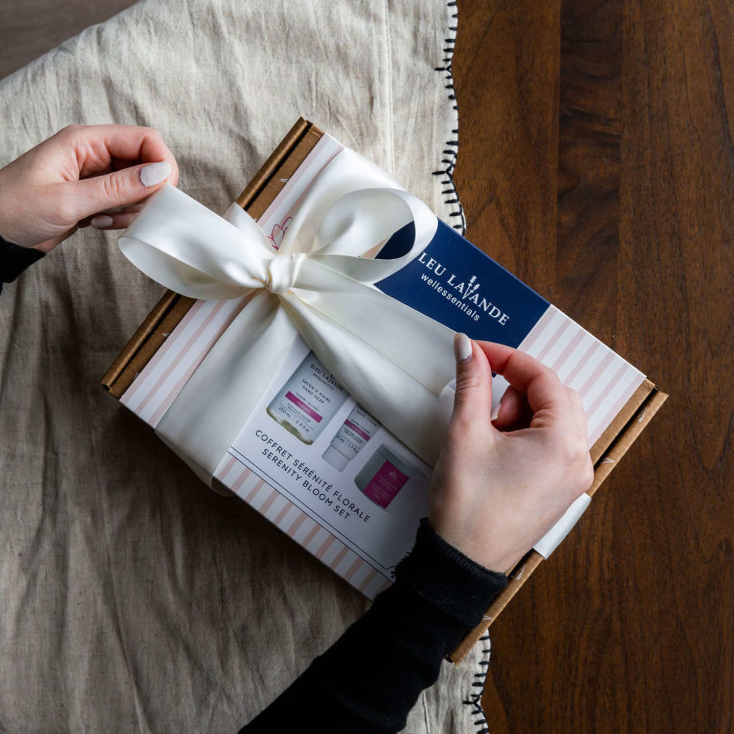 Coffret cadeau sérénité florale avec boucle