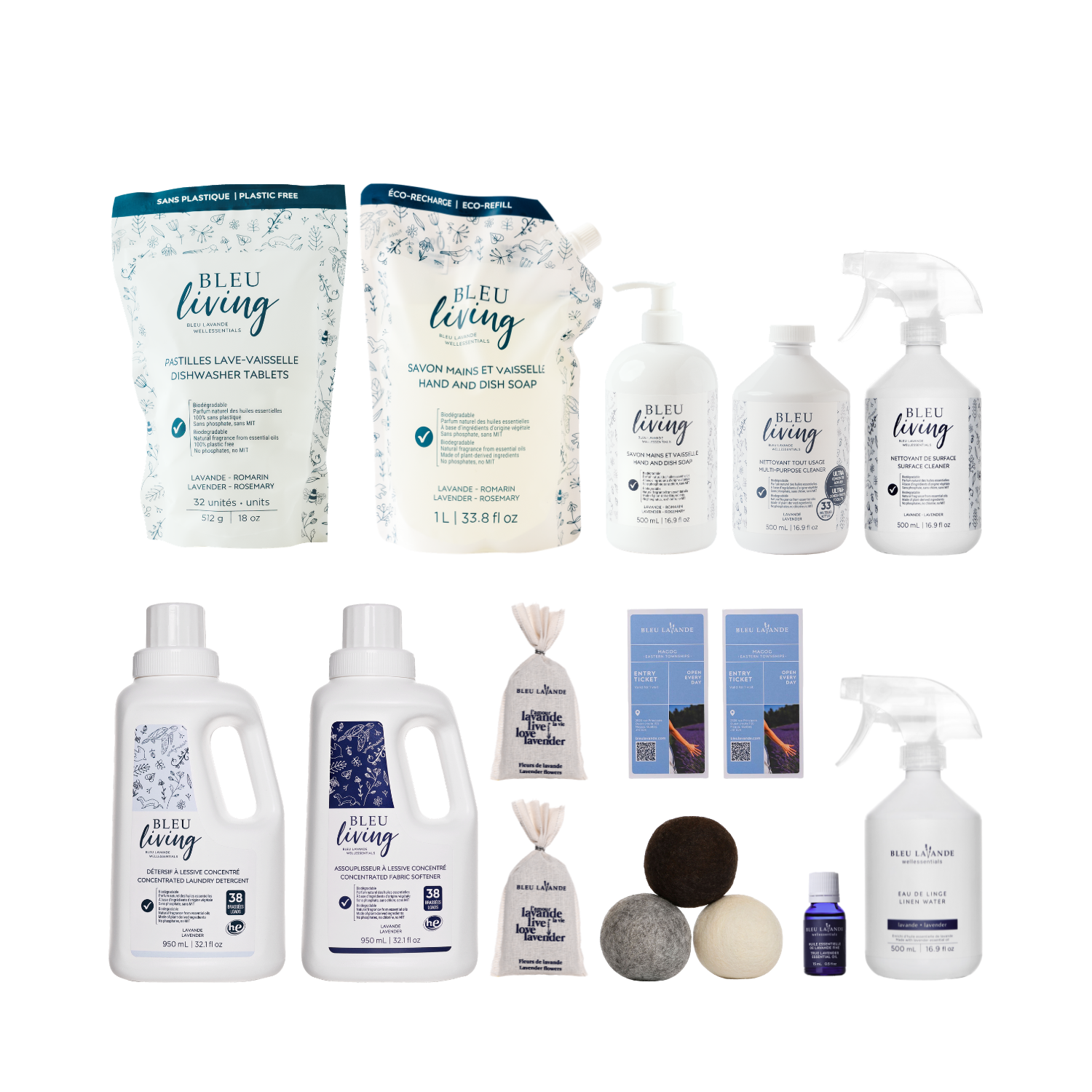 Ensemble grand ménage de Bleu Lavande