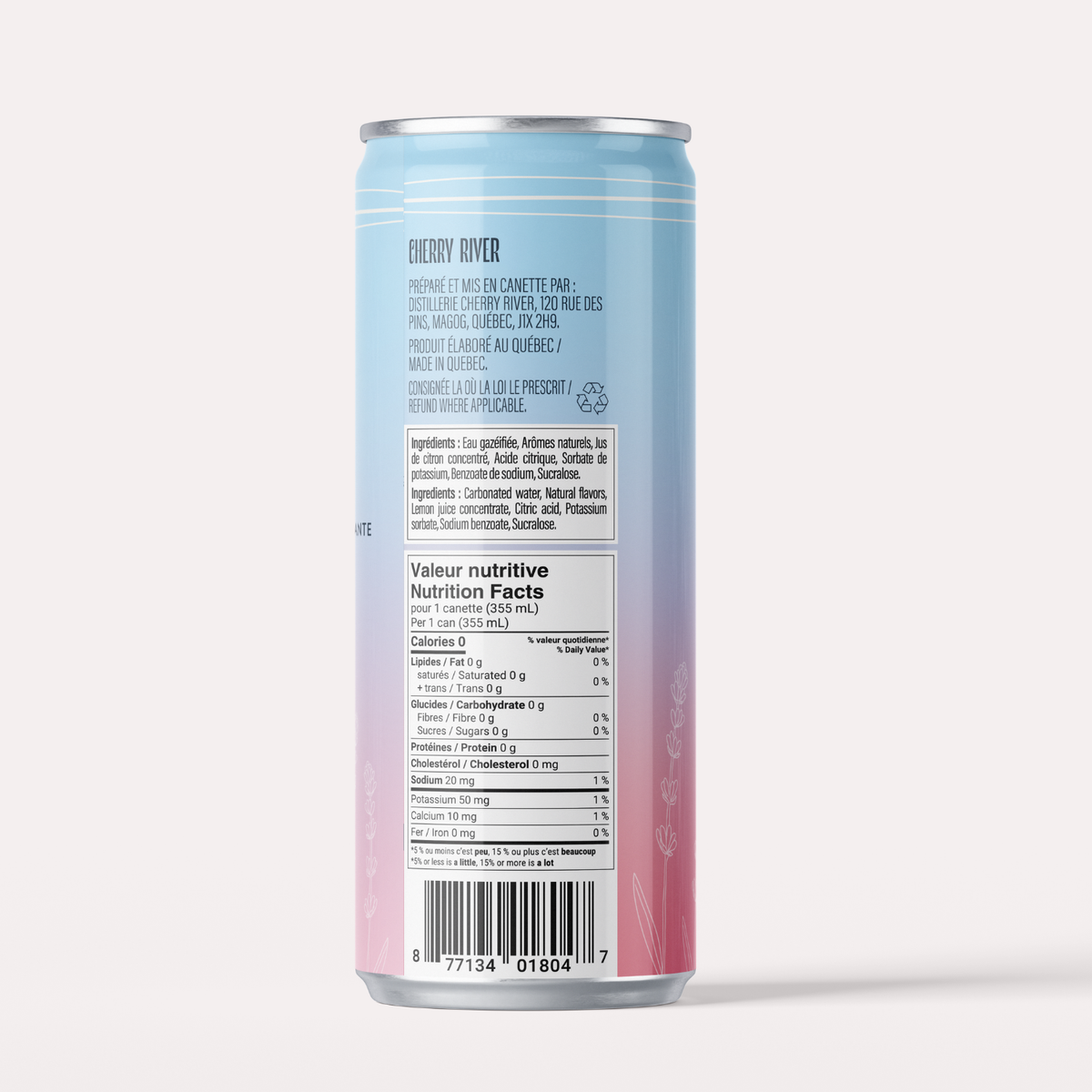 Limonade pétillante à la lavande en version sans sucre