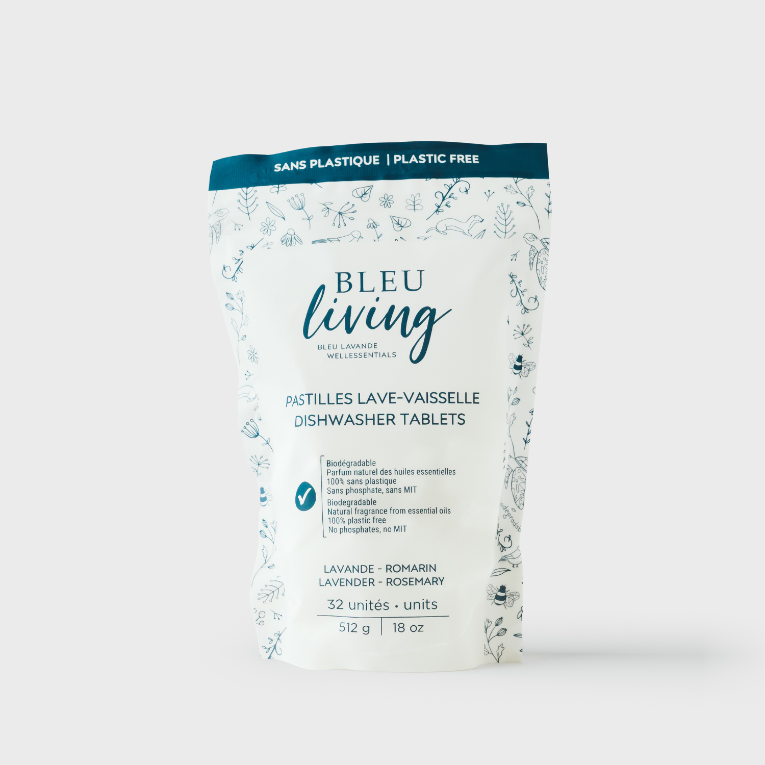 Pastilles biodégradables pour lave-vaisselle de Bleu Lavande