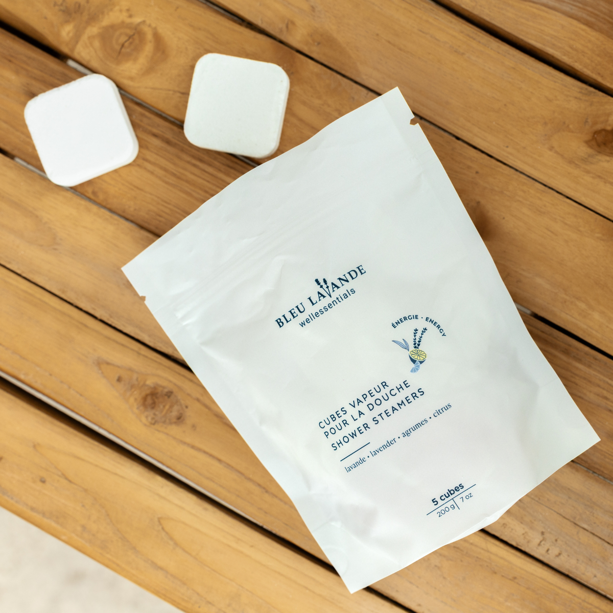 Cubes vapeur pour la douche Énergie de Bleu Lavande