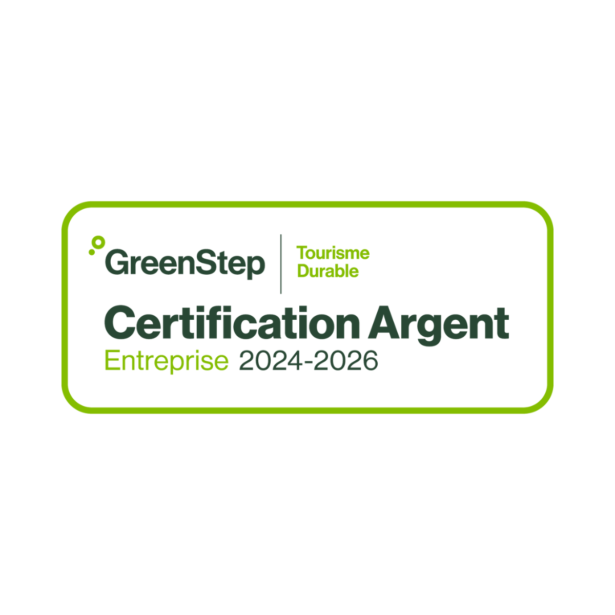 Bleu Lavande reçoit la prestigieuse certification ARGENT en tourisme durable émise par GreenStep Solutions Inc., un organisme canadien reconnu par le Conseil mondial en tourisme durable (GSTC) dont les critères répondent aux objectifs de développement durable des Nations-Unies. 