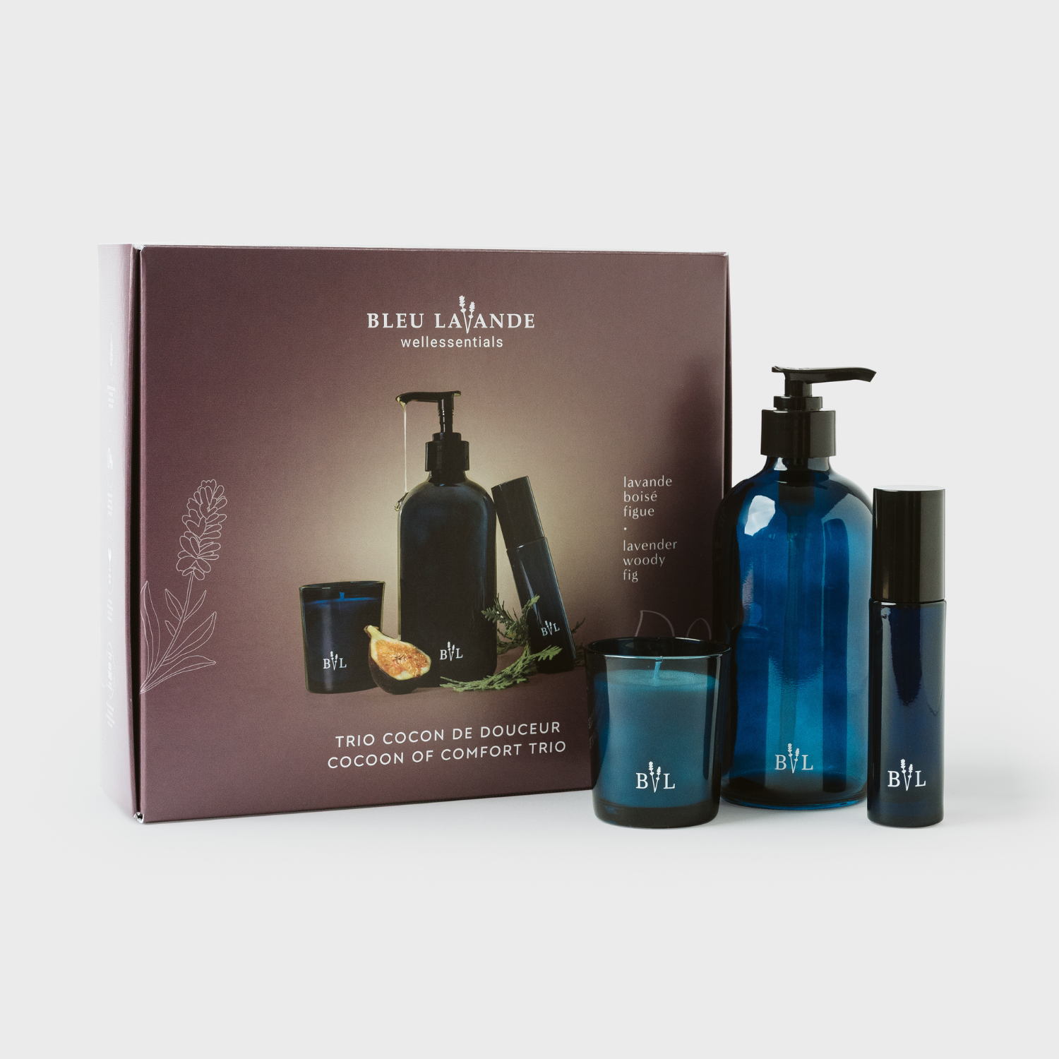 Ensemble-cadeau maison lavande-boisé-figue