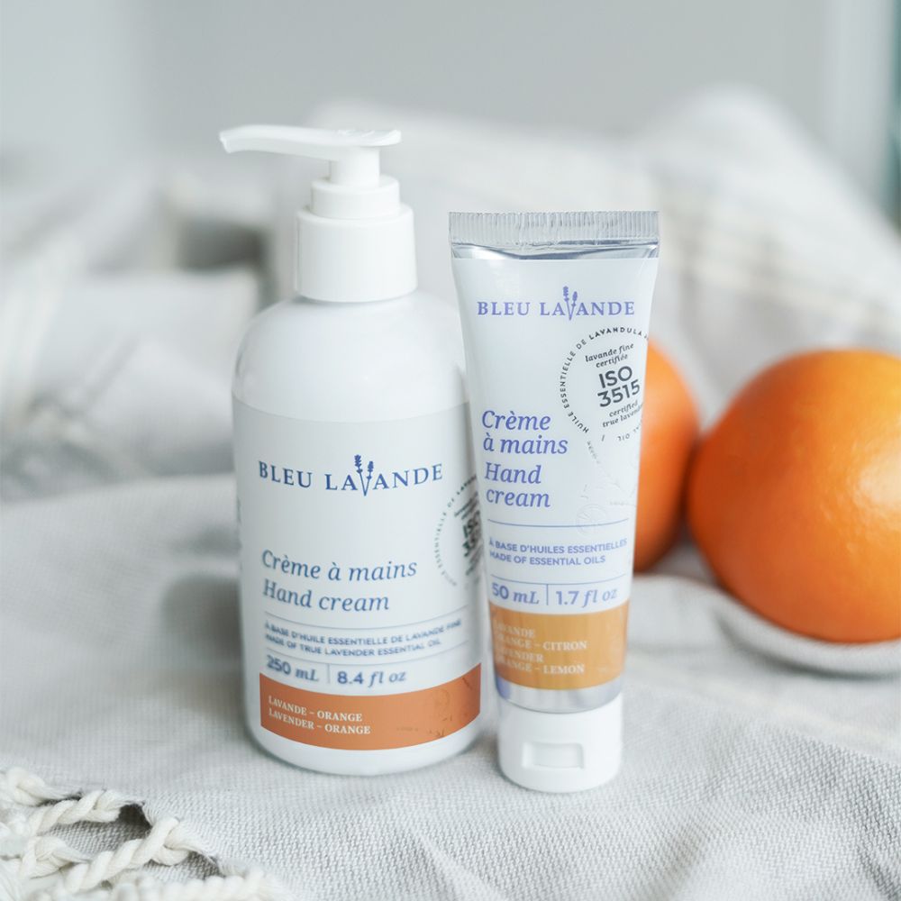 Crèmes à mains lavande et orange Bleu Lavande hydratantes
