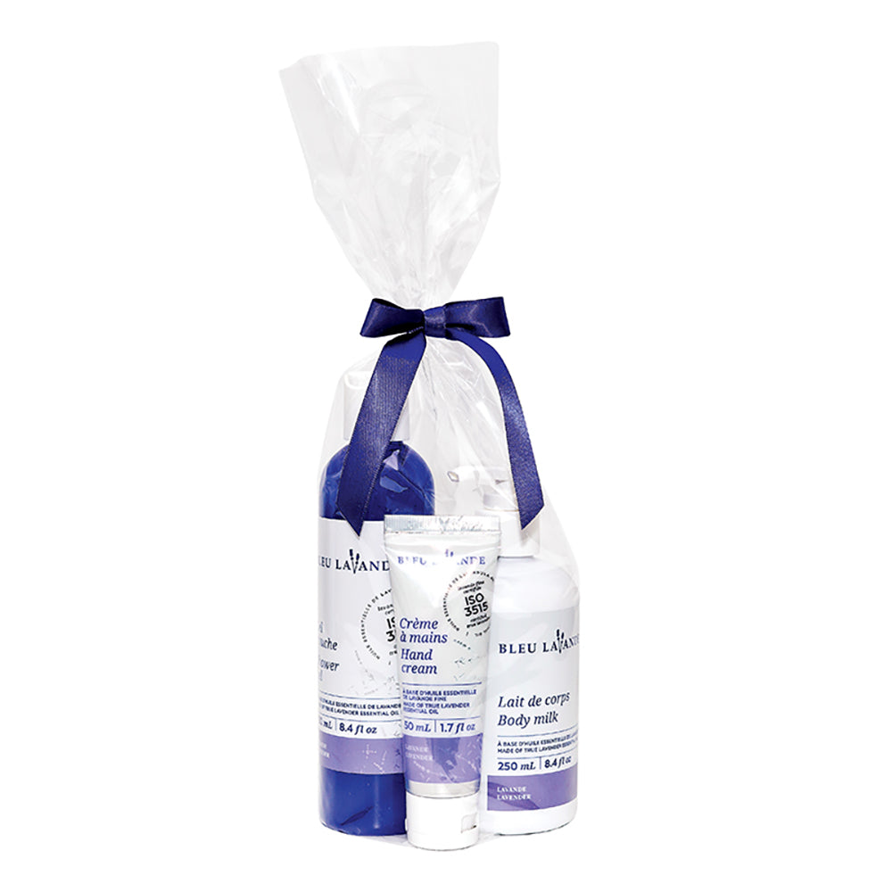 Crème à mains lavande - 50 ml Gel douche lavande - 250 ml Lait de corps lavande 